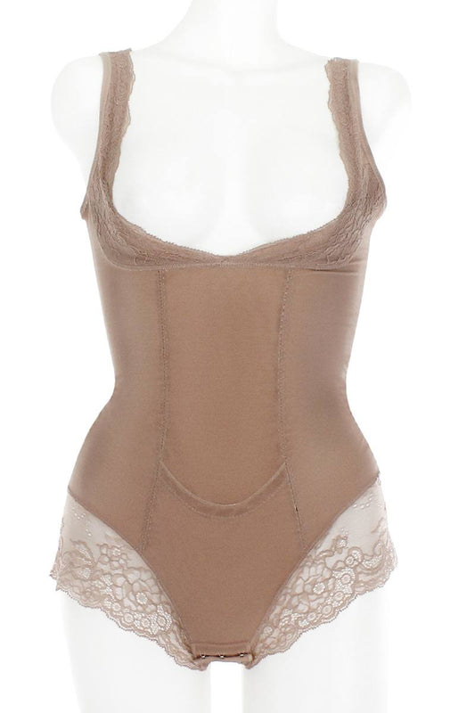 Mesh With Floral Lace Shapewear